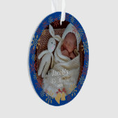 Baby kerstfoto snowflake keramisch Ornament (voorkant)