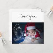 Baby kerstgodparent-voorstel met Santa Hat Kaart (Voorkant / Achterkant in situ)