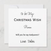 Baby kerstgodparent-voorstel met Santa Hat Kaart (Achterkant)