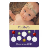 Baby kerstjaar keepomwille paarse foto magneet (Verticaal)