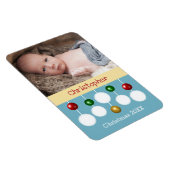 Baby kerstjaarblauw foto magneet (Rechterzijde)
