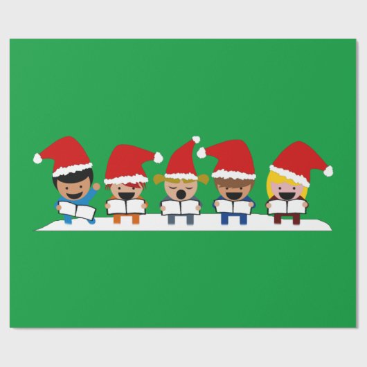 Baby Kerstkoor Cadeaupapier (Vlak)