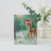 Baby Kerstman en Bunny Feestdagenkaart (Staand voorkant)