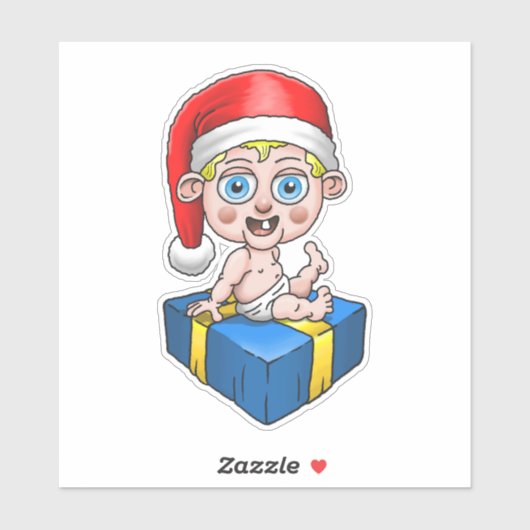Baby Kerstman Sticker (Vel)