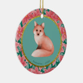 Baby Kerstmis Fox Persoonlijke naamdatum Keramisch Ornament (Rechts)