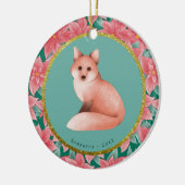 Baby Kerstmis Fox Persoonlijke naamdatum Keramisch Ornament (Links)