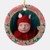 Baby Kerstmis Fox Persoonlijke naamdatum Keramisch Ornament (Achterkant)