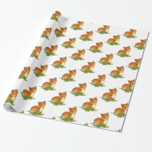 Baby kerstpapier voor vogel Holly Cadeaupapier