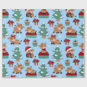 Baby kerstpatronen cadeaupapier (Vlak)