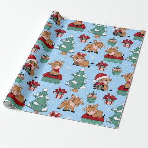 Baby kerstpatronen cadeaupapier