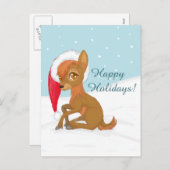 Baby kerstrenrendiertje feestdagenkaart (Voorkant / Achterkant)