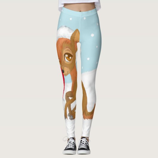 Baby kerstrenrendiertje leggings (Voorkant)