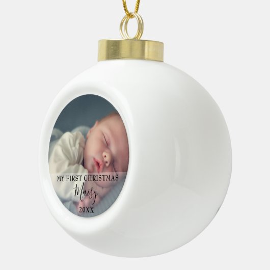 Baby-kerstscript voor eerste kerstmis keramische bal ornament (Rechts)