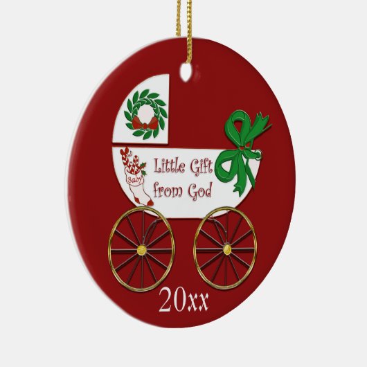 Baby Kerstversiering Weinig geschenk van God Keramisch Ornament (Rechts)