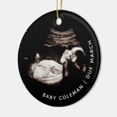 Baby kerstzwangerschap Binnenkort foto Keramisch Ornament (Links)