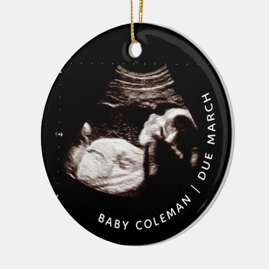 Baby kerstzwangerschap Binnenkort foto Keramisch Ornament (Links)