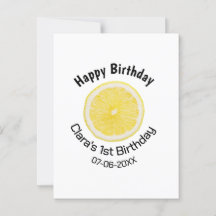 Baby kids 1e verjaardag citroen schijf voeg naam d