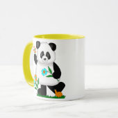 Baby Kids Panda Met Bloemen 2 Mok (Voorkant links)