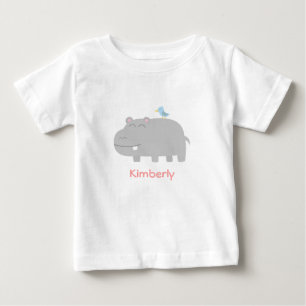 Baby & Kids: Schattige nijlpaard met blauwe vogel 