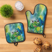 Baby kikker ovenwant & pannenlap set (Top down)