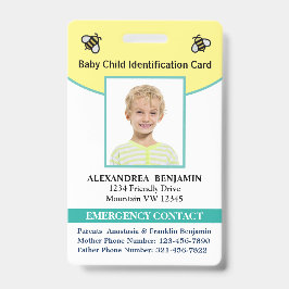 Baby Kind Foto Naam ID Identificatiekaart Badge