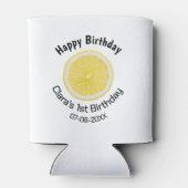 Baby kinder 1e Verjaardag Citroenschijfje Naam toe Blikjeskoeler (Achterkant)