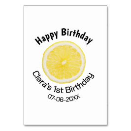 Baby kinder 1e Verjaardag Citroenschijfje Naam toe Kaart