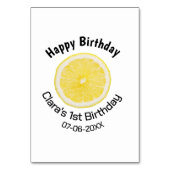 Baby kinder 1e Verjaardag Citroenschijfje Naam toe Kaart (Achterkant)