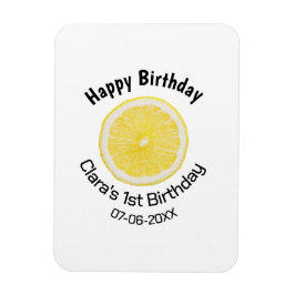 Baby kinder 1e Verjaardag Citroenschijfje Naam toe Magneet