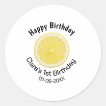 Baby kinder 1e Verjaardag Citroenschijfje Naam toe