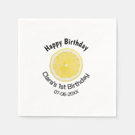 Baby kinder 1e Verjaardag Citroenschijfje Naam toe Servet
