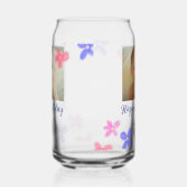 Baby kinder 1e verjaardag Naam toevoegen Datum toe Blikvorm Glas (Rechts)