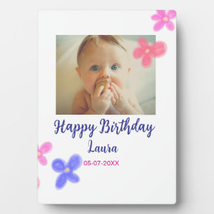 Baby kinder 1e verjaardag Naam toevoegen Datum toe Fotoplaat