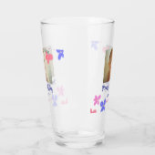 Baby kinder 1e verjaardag Naam toevoegen Datum toe Glas (Links)