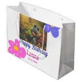 Baby kinder 1e verjaardag Naam toevoegen Datum toe Groot Cadeauzakje (Achterkant Gekanteld)