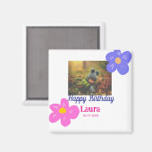 Baby kinder 1e verjaardag Naam toevoegen Datum toe Magneet (Voorkant / Achterkant)