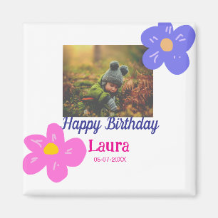 Baby kinder 1e verjaardag Naam toevoegen Datum toe Magneet