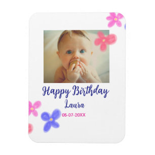 Baby kinder 1e verjaardag Naam toevoegen Datum toe Magneet