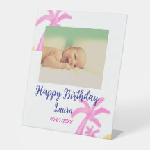 Baby kinder 1e verjaardag Naam toevoegen Datum toe