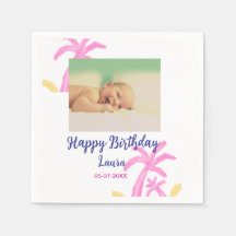 Baby kinder 1e verjaardag Naam toevoegen Datum toe