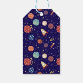 Baby Kinder Astronaut Space Elk Leeftijd Verjaarda Cadeaulabel (Achterkant)