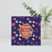 Baby Kinder Astronaut Space Elk Leeftijd Verjaarda Kaart (Staand voorkant)