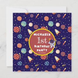 Baby Kinder Astronaut Space Elk Leeftijd Verjaarda Kaart