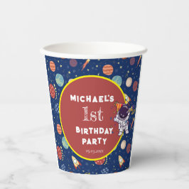 Baby Kinder Astronaut Space Elk Leeftijd Verjaarda Papieren Bekers