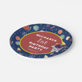 Baby Kinder Astronaut Space Elk Leeftijd Verjaarda Papieren Bordje (Gekanteld)