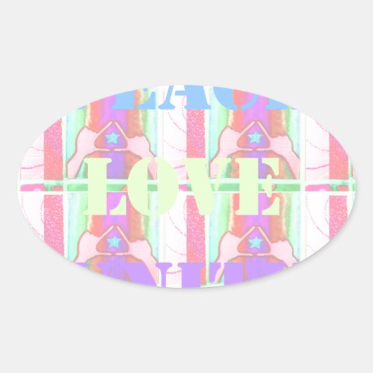 Baby Kinder eenheid voor vredesliefde Hakuna Matat Ovale Sticker (Voorkant)