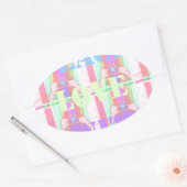 Baby Kinder eenheid voor vredesliefde Hakuna Matat Ovale Sticker (Envelop)