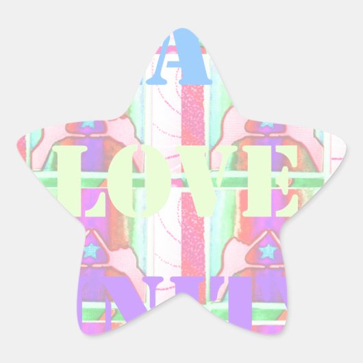 Baby Kinder eenheid voor vredesliefde Hakuna Matat Ster Sticker (Voorkant)