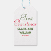 BABY KINDER EERSTE KERSTVAKANTIE VOEG NAAM TEKST T CADEAULABEL (Voorkant)