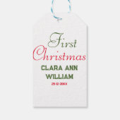 BABY KINDER EERSTE KERSTVAKANTIE VOEG NAAM TEKST T CADEAULABEL (Achterkant)